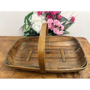 Vintage Wooden Garden Trug Basket‎ – Rustic Farmhouse Harvest Carrier